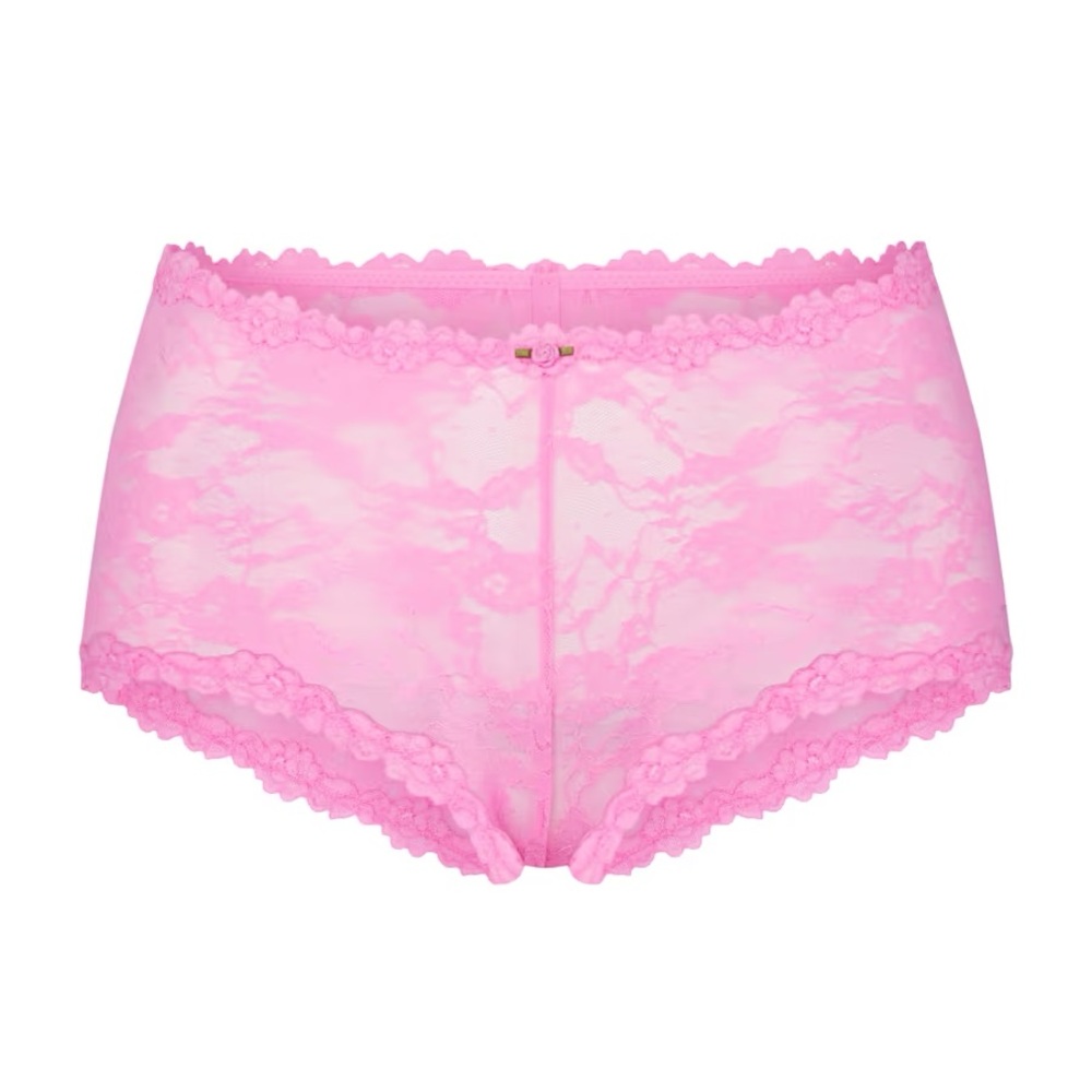 Skims Stretch Lace Boyshort in Sugar Pink Sz Large